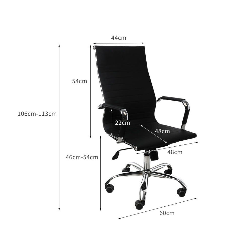 2PCS Office Chair Home Gaming Work Study Chairs PU Mat Seat Back Computer Black Fast shipping On sale