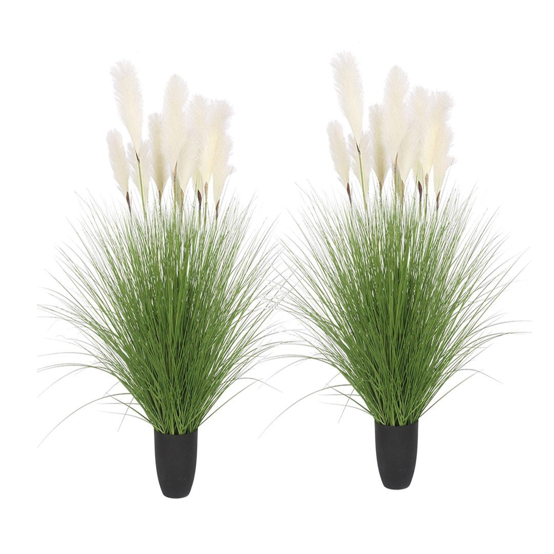 2X 110cm Artificial Indoor Potted Reed Bulrush Grass Tree Fake Plant Simulation Decorative Fast shipping On sale