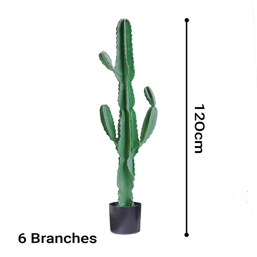 2X 120cm Green Artificial Indoor Cactus Tree Fake Plant Simulation Decorative 6 Heads Fast shipping On sale
