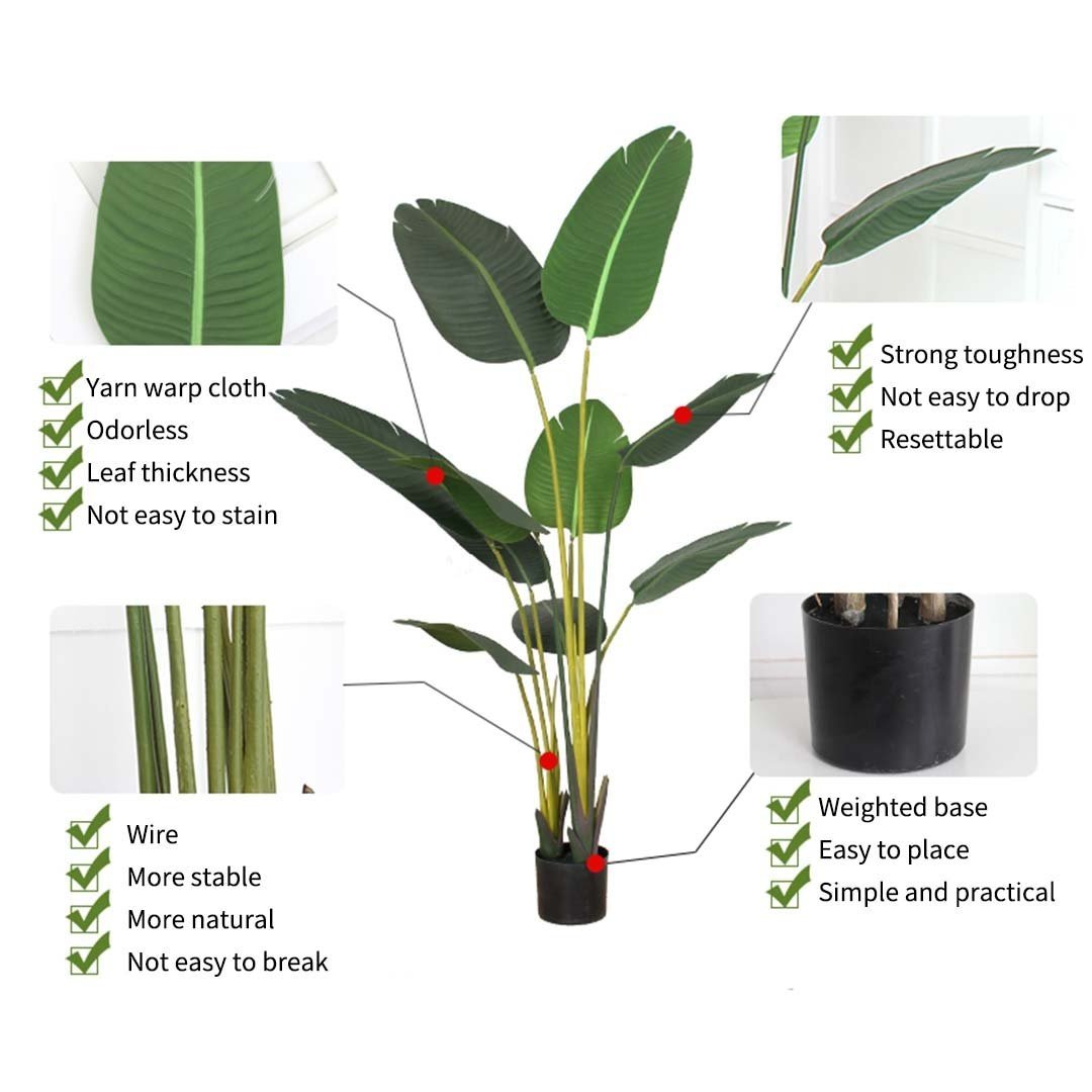 2X 160cm Artificial Green Indoor Traveler Banana Fake Decoration Tree Flower Pot Plant Fast shipping On sale