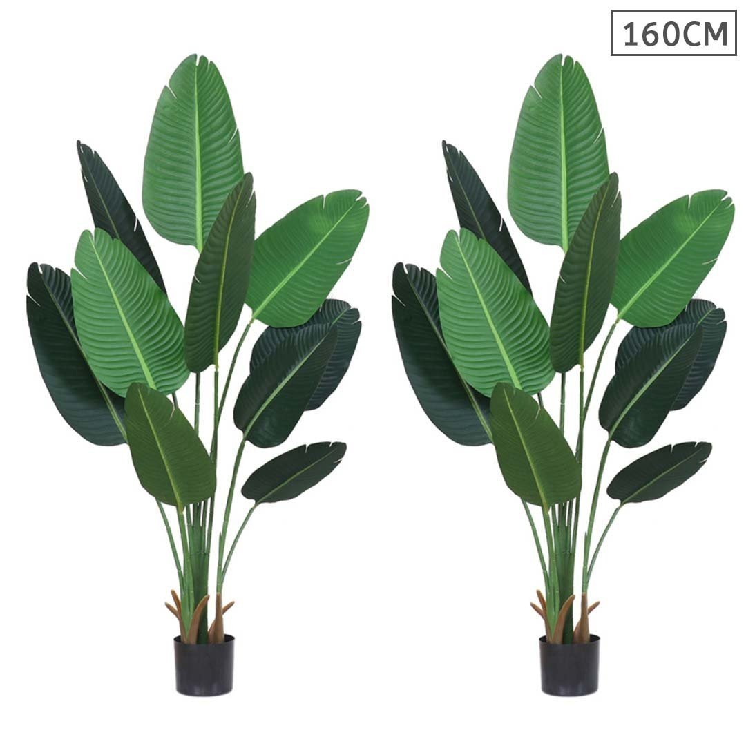 2X 160cm Artificial Green Indoor Traveler Banana Fake Decoration Tree Flower Pot Plant Fast shipping On sale