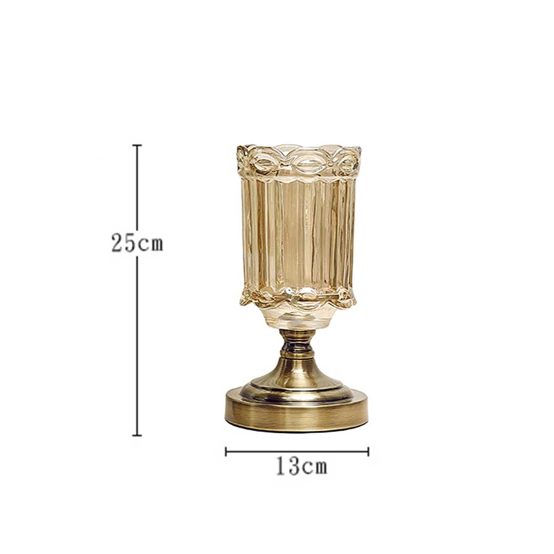 2X 25cm Transparent Glass Flower Vase with Metal Base Filler Vases Fast shipping On sale