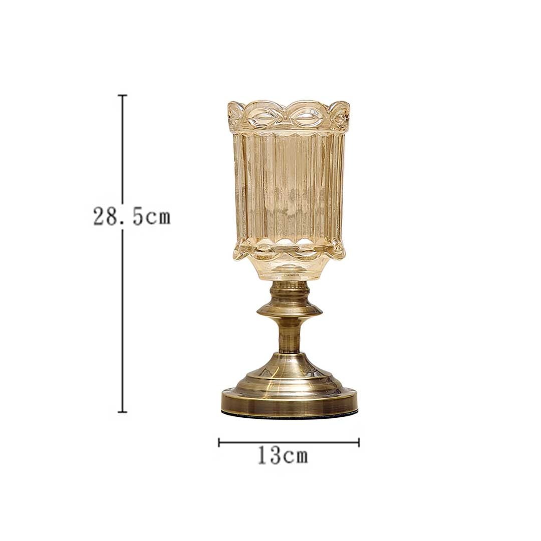 2X 28cm Transparent Glass Flower Vase with Metal Base Filler Vases Fast shipping On sale