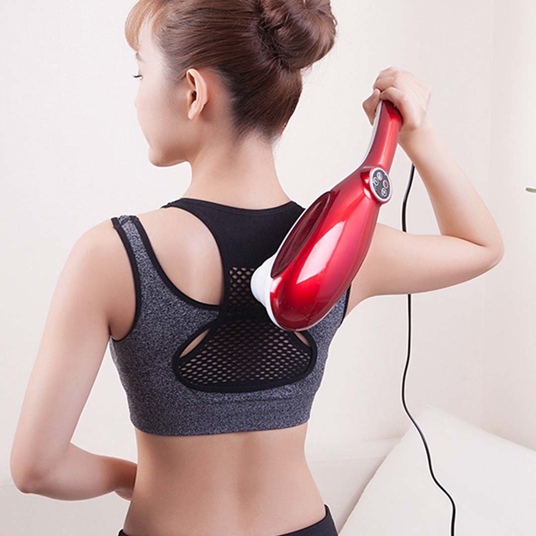 2X 6 Heads Portable Handheld Massager Soothing Stimulate Blood Flow Shoulder Red Fast shipping On sale