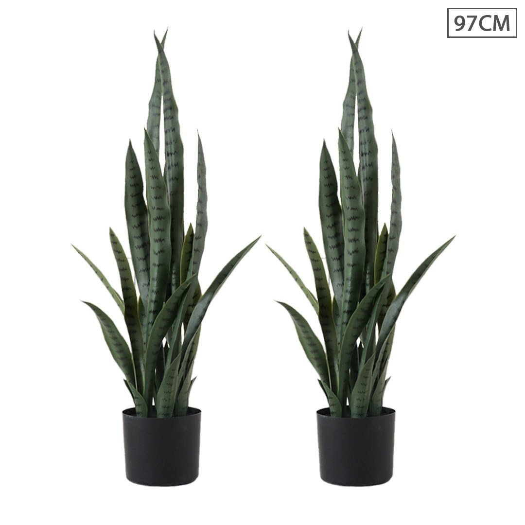 2X 97cm Artificial Indoor Snake Sansevieria Plant Fake Decoration Tree Flower Pot Fast shipping On sale