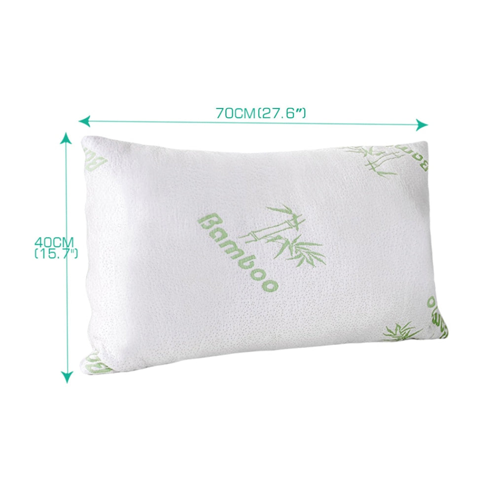 2x DreamZ Luxury Natural Memory Foam Bed Pillows Bamboo Fabric Cover 70x40cm Pillow Fast shipping On sale