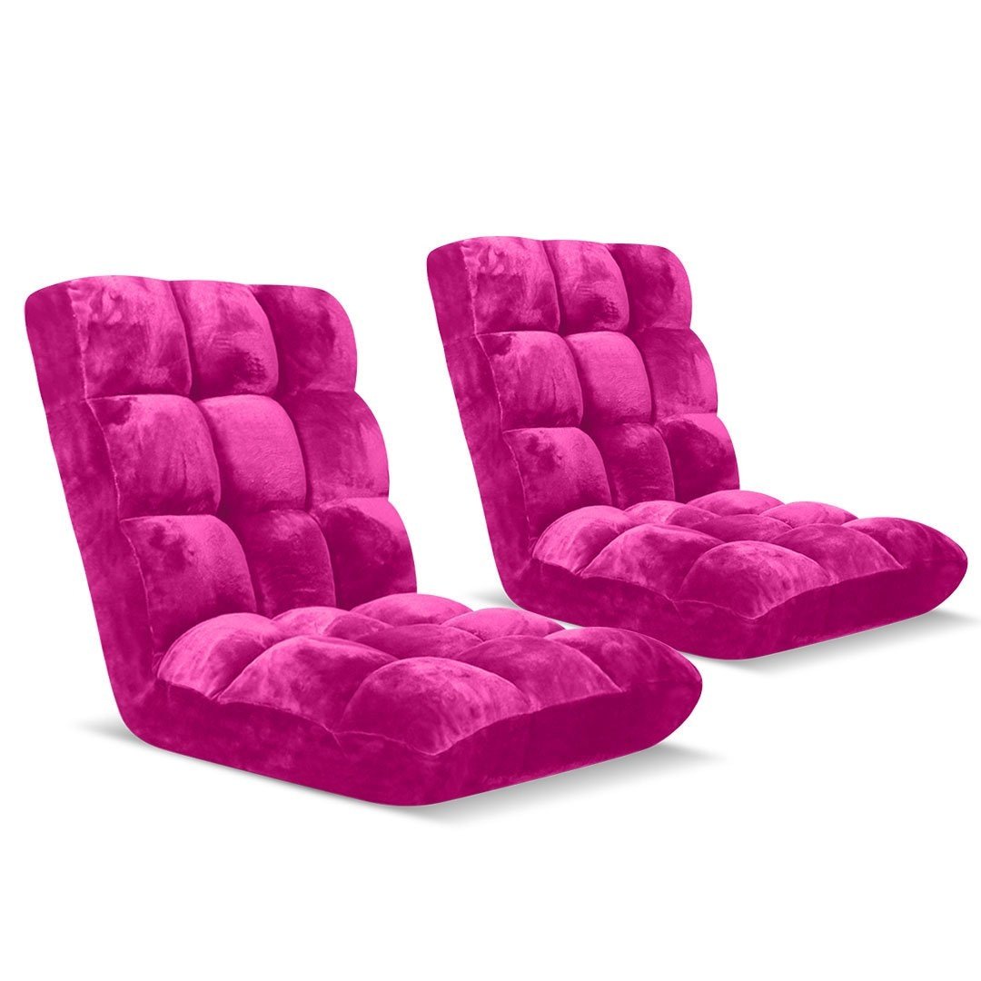 2X Floor Recliner Folding Lounge Sofa Futon Couch Chair Cushion Pink Fast shipping On sale