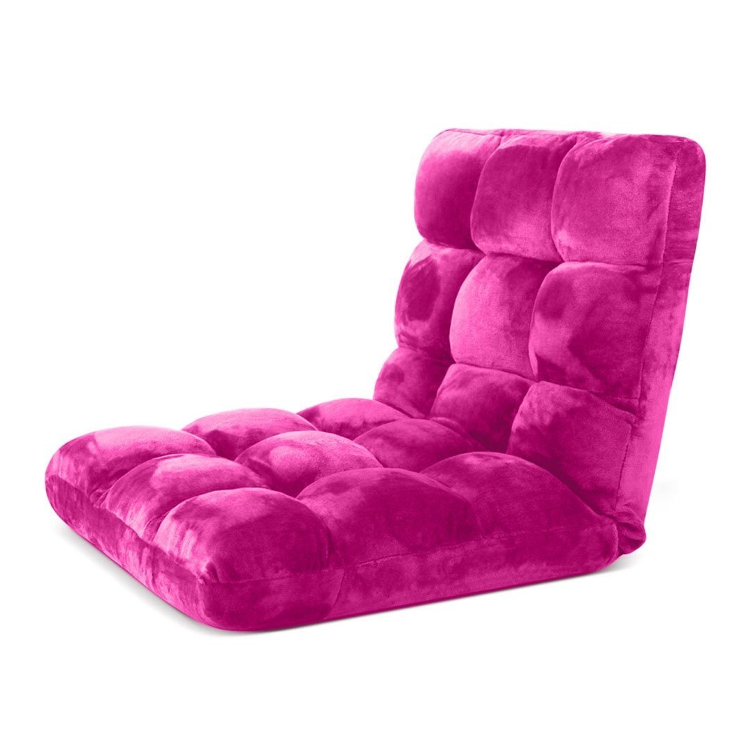 2X Floor Recliner Folding Lounge Sofa Futon Couch Chair Cushion Pink Fast shipping On sale