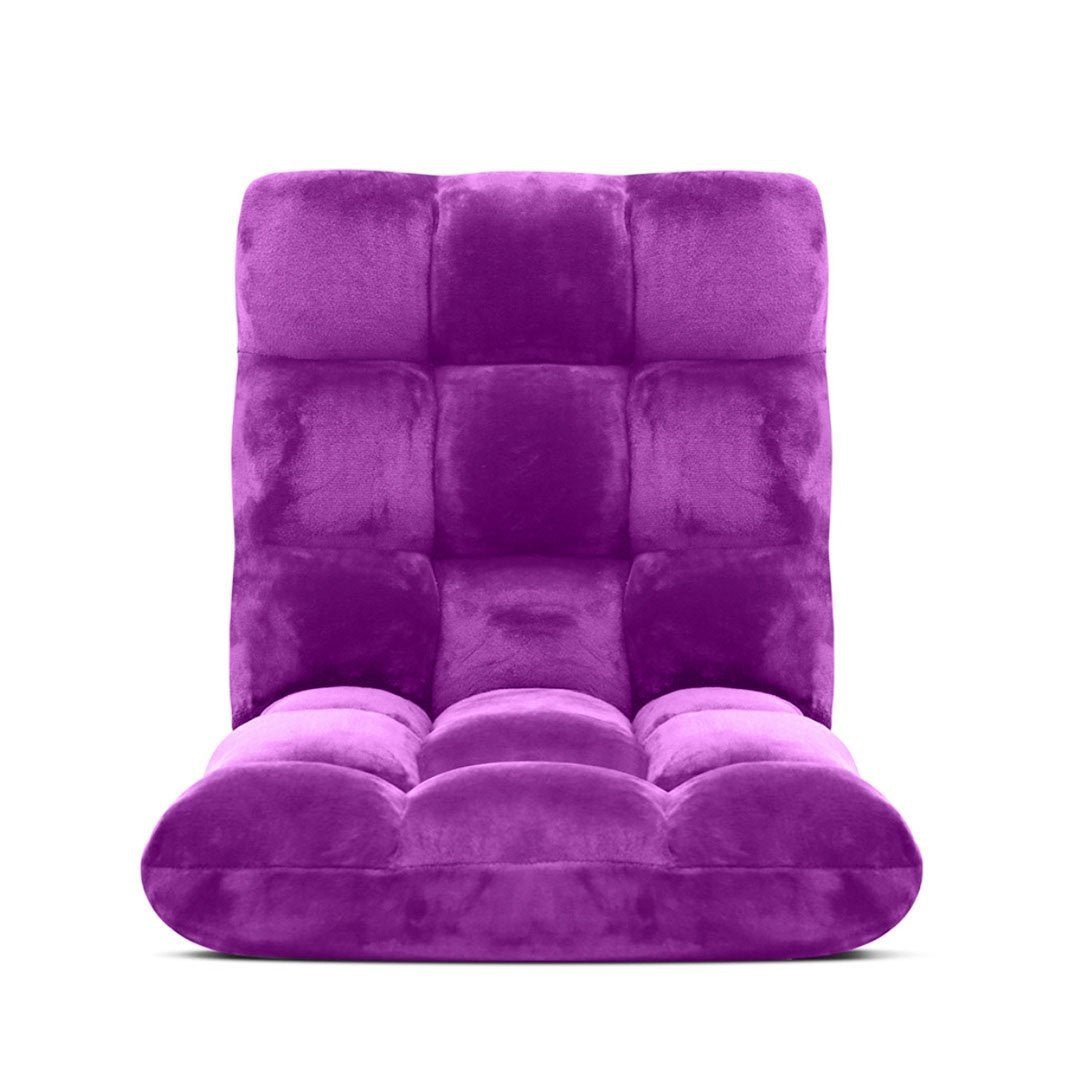 2X Floor Recliner Folding Lounge Sofa Futon Couch Chair Cushion Purple Fast shipping On sale