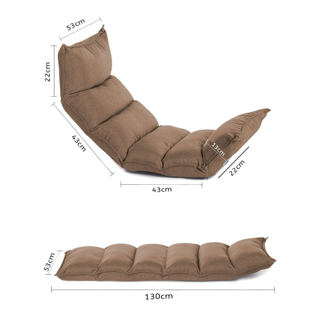 2X Foldable Tatami Floor Sofa Bed Meditation Lounge Chair Recliner Lazy Couch Khaki Fast shipping On sale