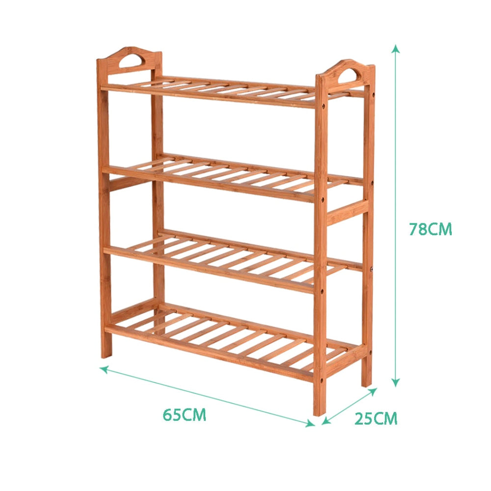 2x Levede 4 Tier Bamboo Shoe Rack Shoes Organizer Storage Shelves Stand Shelf Cabinet Fast shipping On sale