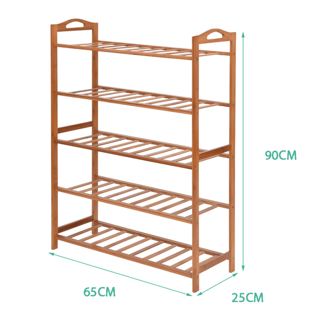 2x Levede 5 Tier Bamboo Shoe Rack Shoes Organizer Storage Shelves Stand Shelf Cabinet Fast shipping On sale