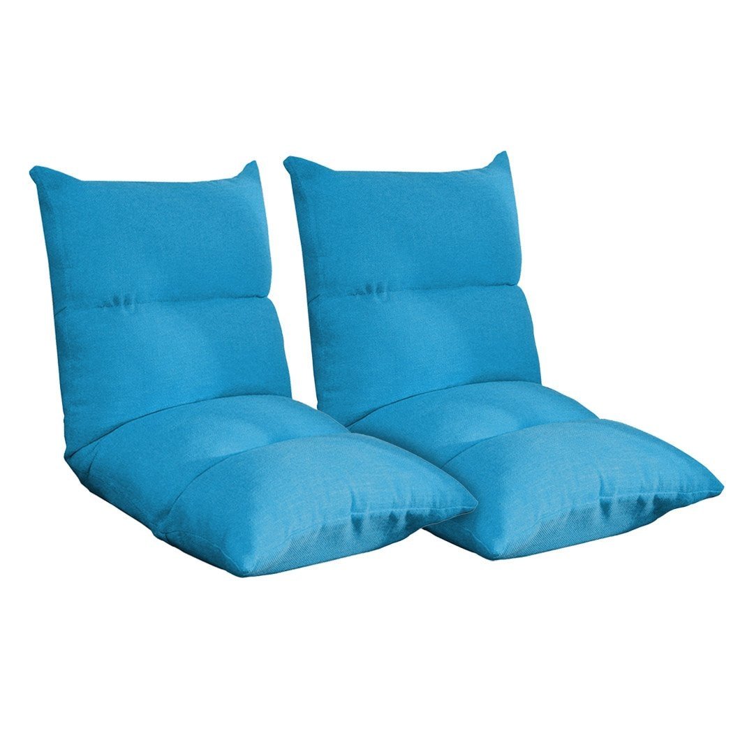 2X Lounge Floor Recliner Adjustable Lazy Sofa Bed Folding Game Chair Blue Fast shipping On sale