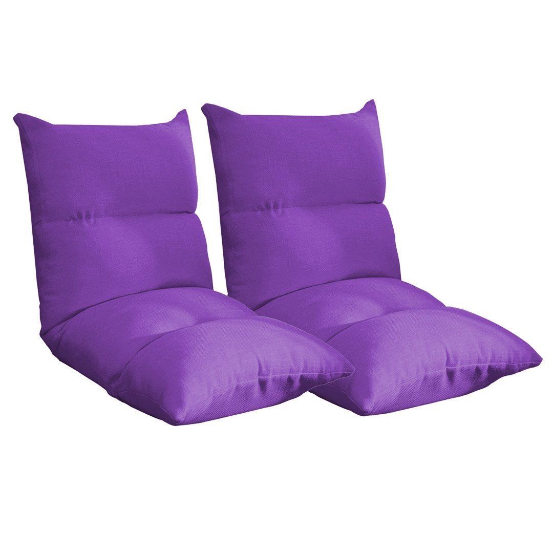 2X Lounge Floor Recliner Adjustable Lazy Sofa Bed Folding Game Chair Purple Fast shipping On sale