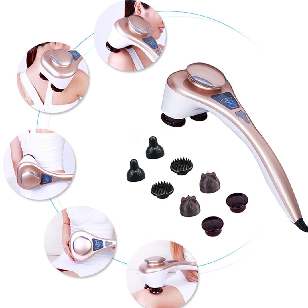 2X Portable Handheld Massager Soothing Heat Stimulate Blood Flow Shoulder 4 Heads Fast shipping On sale