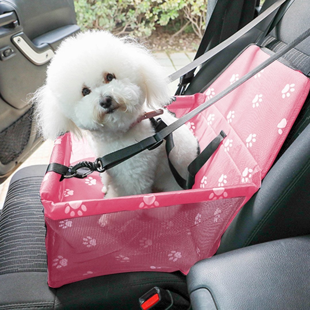 2X Waterproof Pet Booster Car Seat Breathable Mesh Safety Travel Portable Dog Carrier Bag Pink Cares Fast shipping On sale