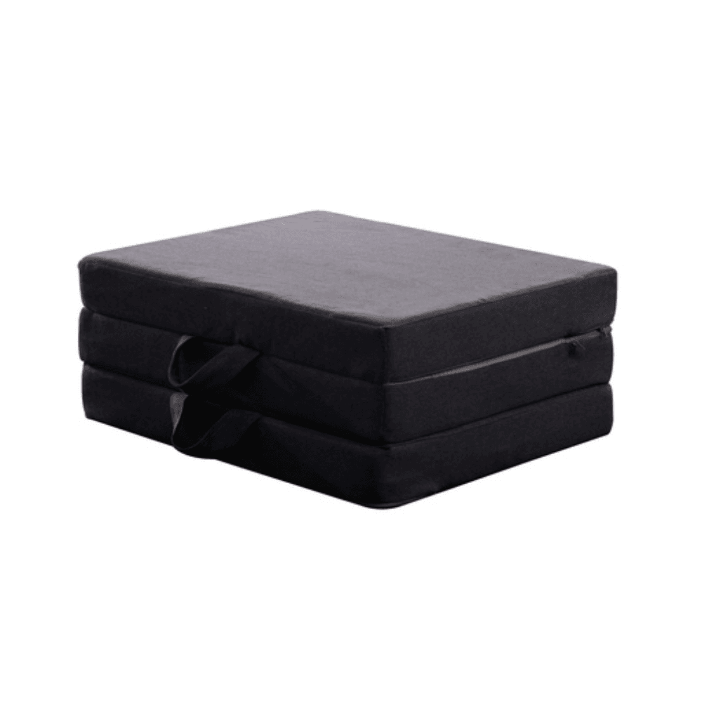 3 Fold Folding Mattress Single Portable Dark Grey Polyester Fast shipping On sale