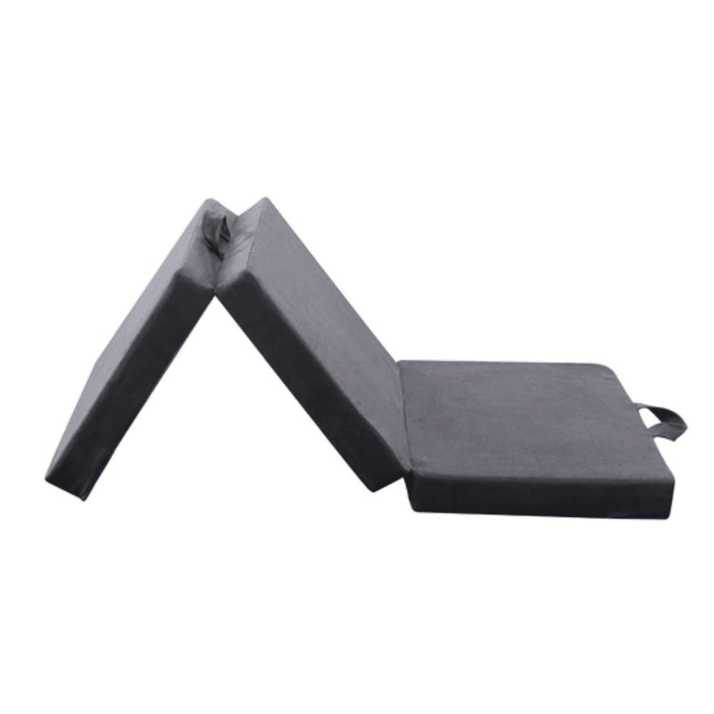 3 Fold Folding Mattress Single Portable Light Grey Polyester Fast shipping On sale