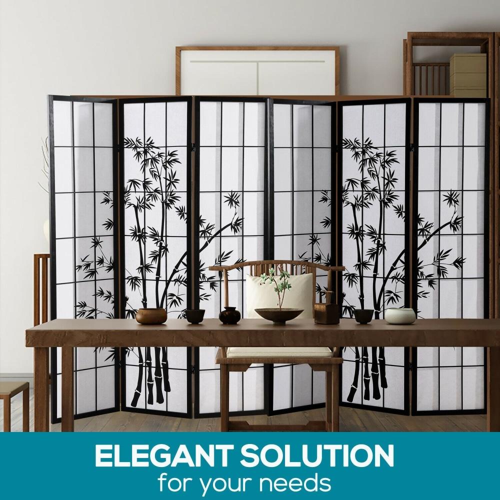 3 Panel Free Standing Foldable Room Divider Privacy Screen Bamboo Print Fast shipping On sale