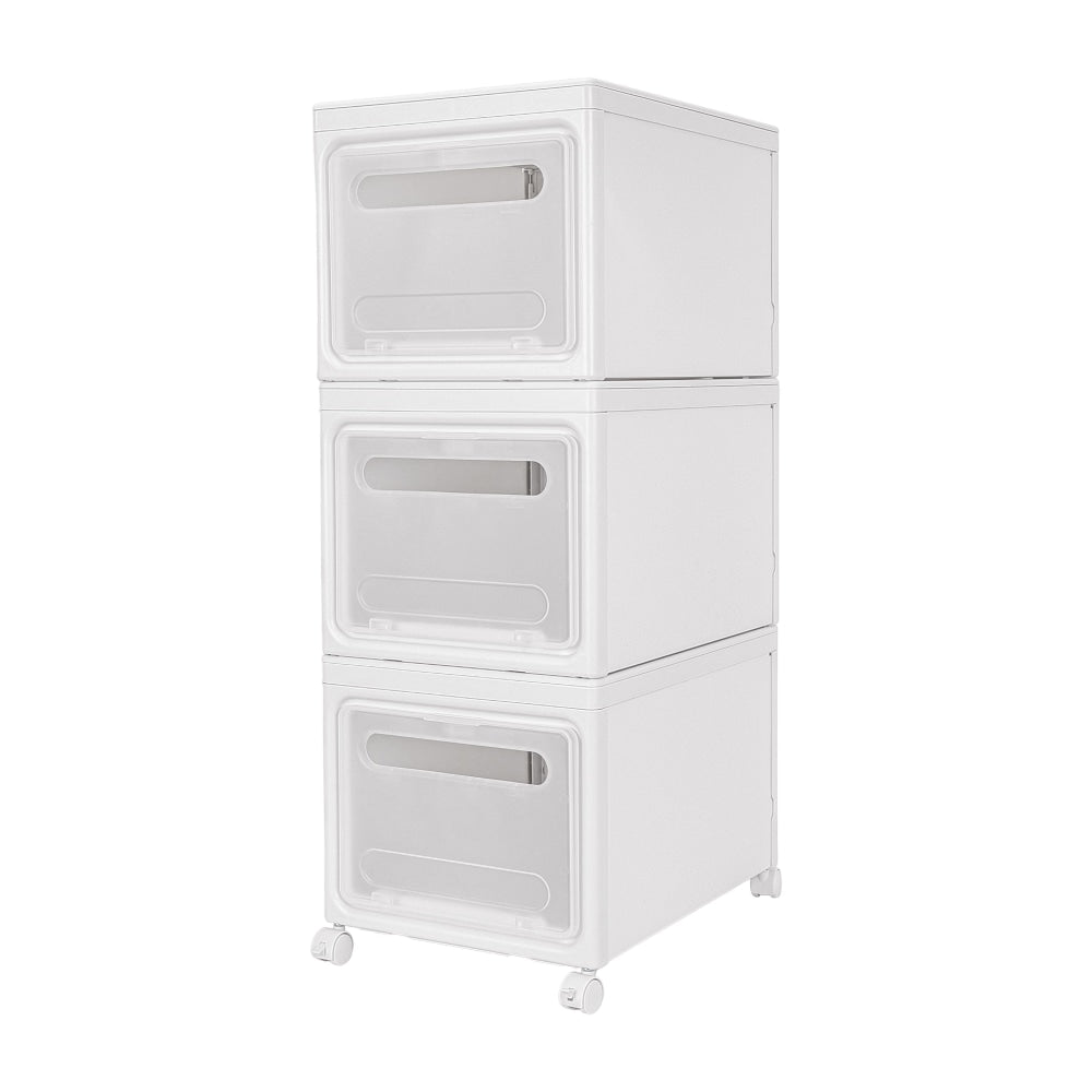 3 Piece Storage Organiser Box - White Cupboard Fast shipping On sale