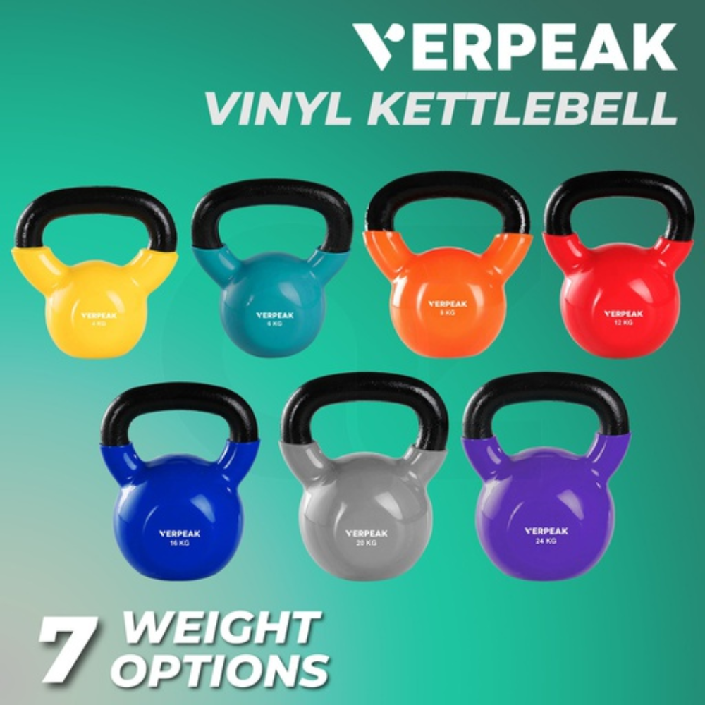 Vinyl Kettlebell 20kg (Grey) Sports & Fitness Fast shipping On sale