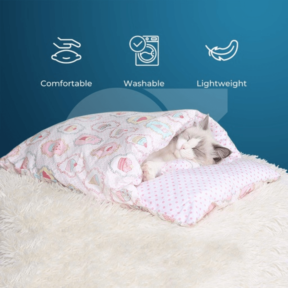 Pet Sleeping Bag Fortune Cat Design Canvas Large Dog Cares Fast shipping On sale