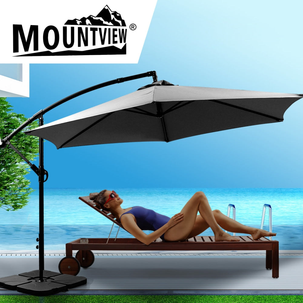 3M Outdoor Umbrella Cantilever Base Stand Cover Garden Patio Beach Umbrellas Fast shipping On sale
