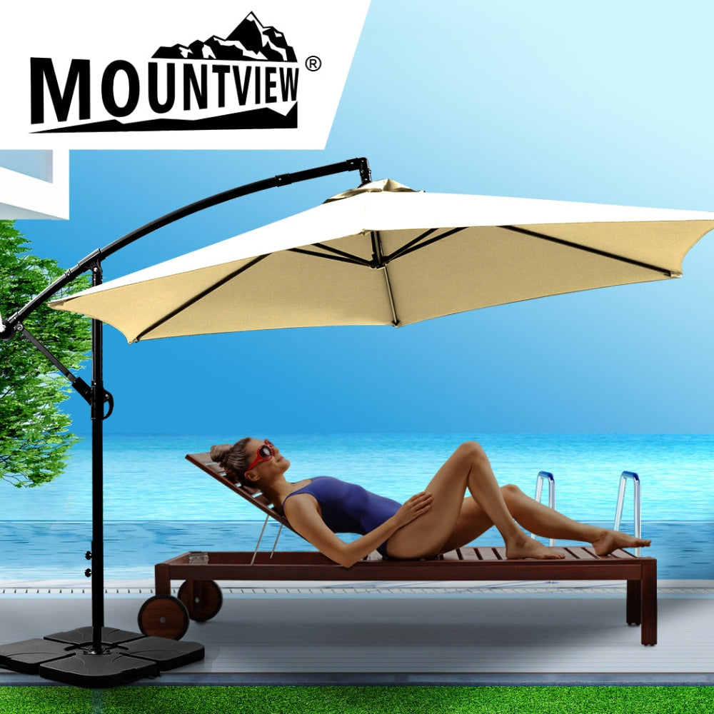 3M Outdoor Umbrella Cantilever Umbrellas Base Stand UV Shade Garden Patio Beach Fast shipping On sale