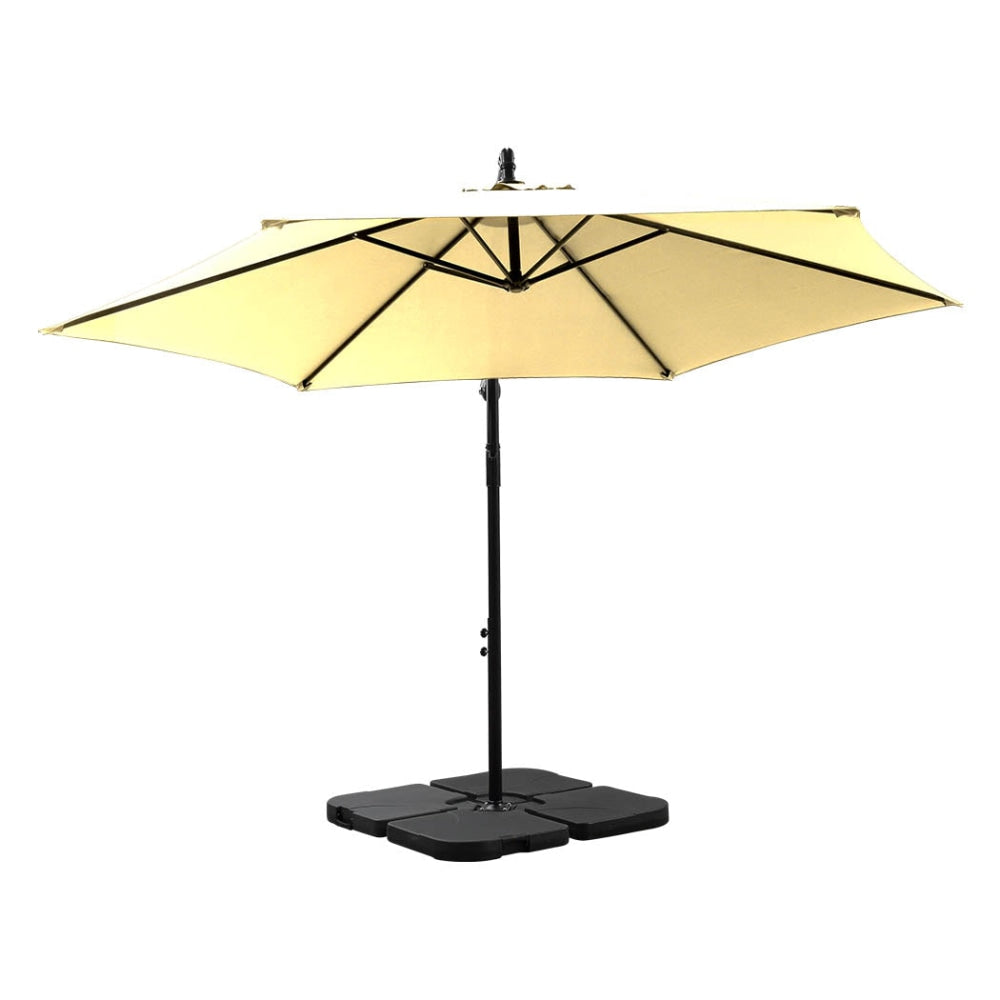 3M Outdoor Umbrella Cantilever Umbrellas Base Stand UV Shade Garden Patio Beach Fast shipping On sale