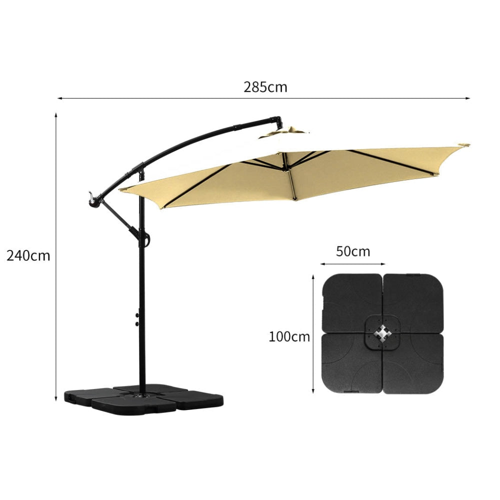 3M Outdoor Umbrella Cantilever Umbrellas Base Stand UV Shade Garden Patio Beach Fast shipping On sale