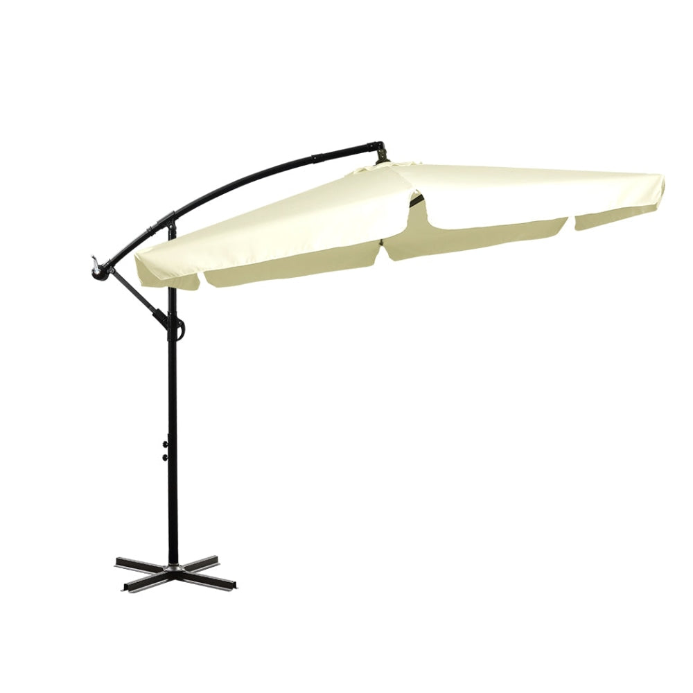 3M Patio Outdoor Umbrella Cantilever Beige Umbrellas Fast shipping On sale