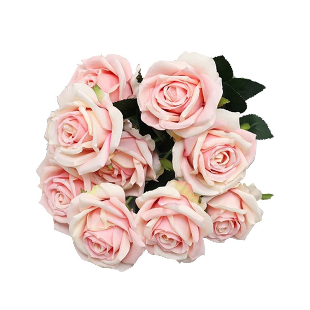 4 Bunch Artificial Silk Rose 9 Heads Flower Fake Bridal Bouquet Table Decor Champion Plant Fast shipping On sale