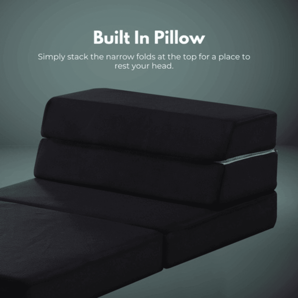 4 Fold Folding Mattress Black Air Mesh Portable Polyester Fast shipping On sale