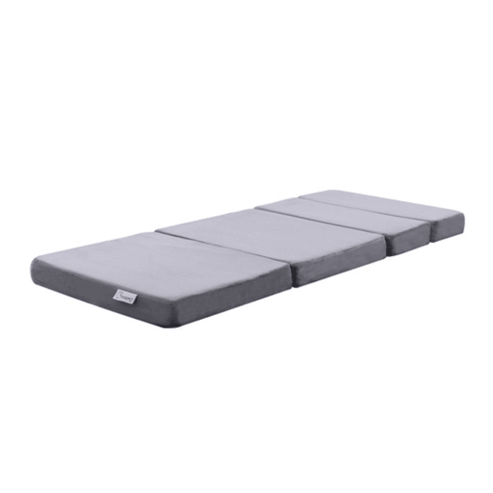 4 Fold Memory Foam Folding Mattress Dark Grey Velvet Fast shipping On sale