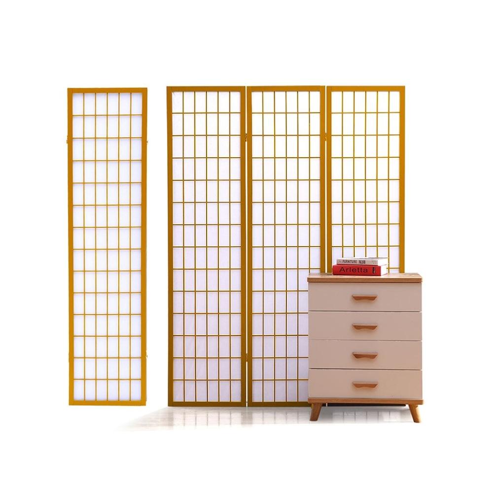 4 Panel Free Standing Foldable Room Divider Privacy Screen Wood Frame Fast shipping On sale