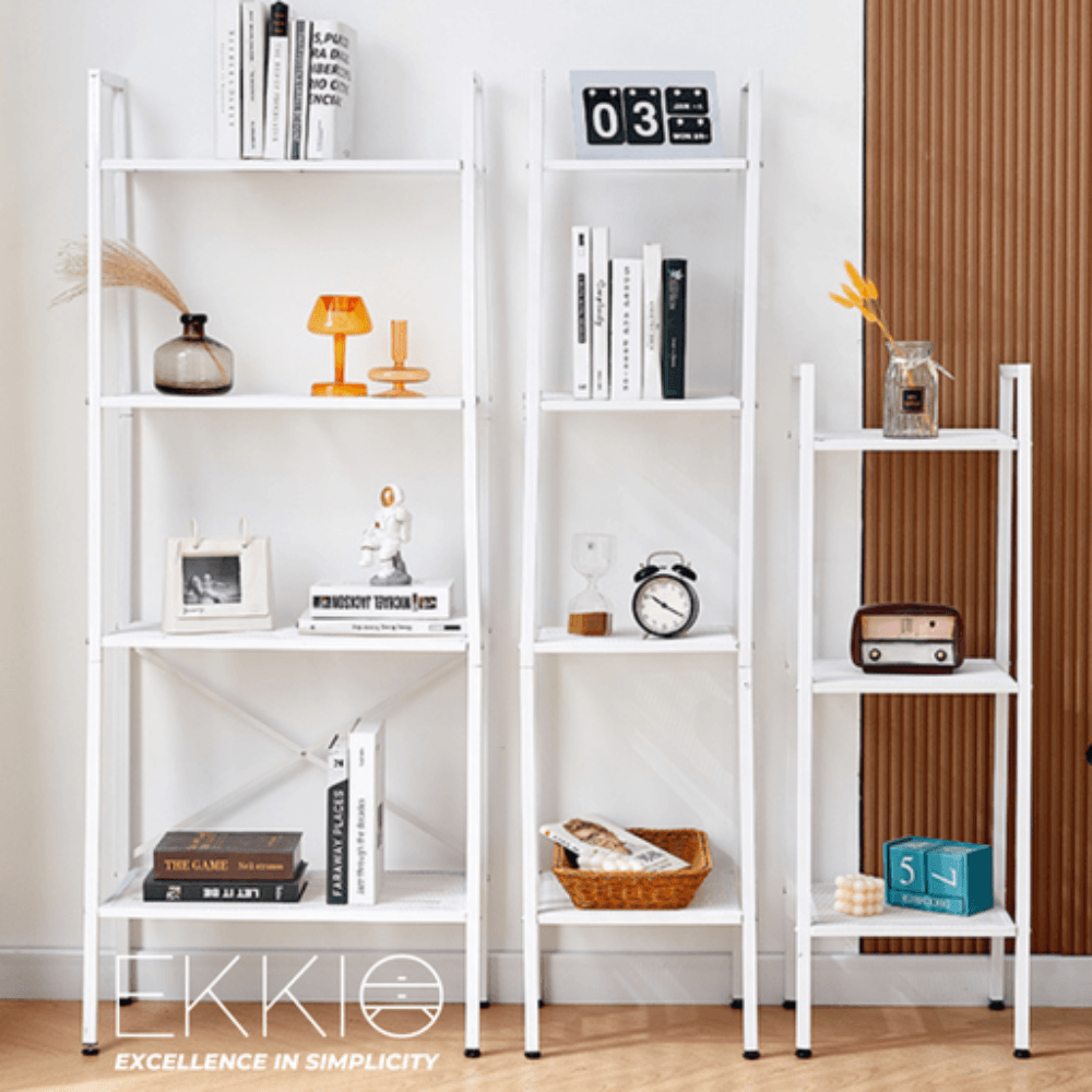 4 Tier Ladder Shelf (White) Bookcase Fast shipping On sale