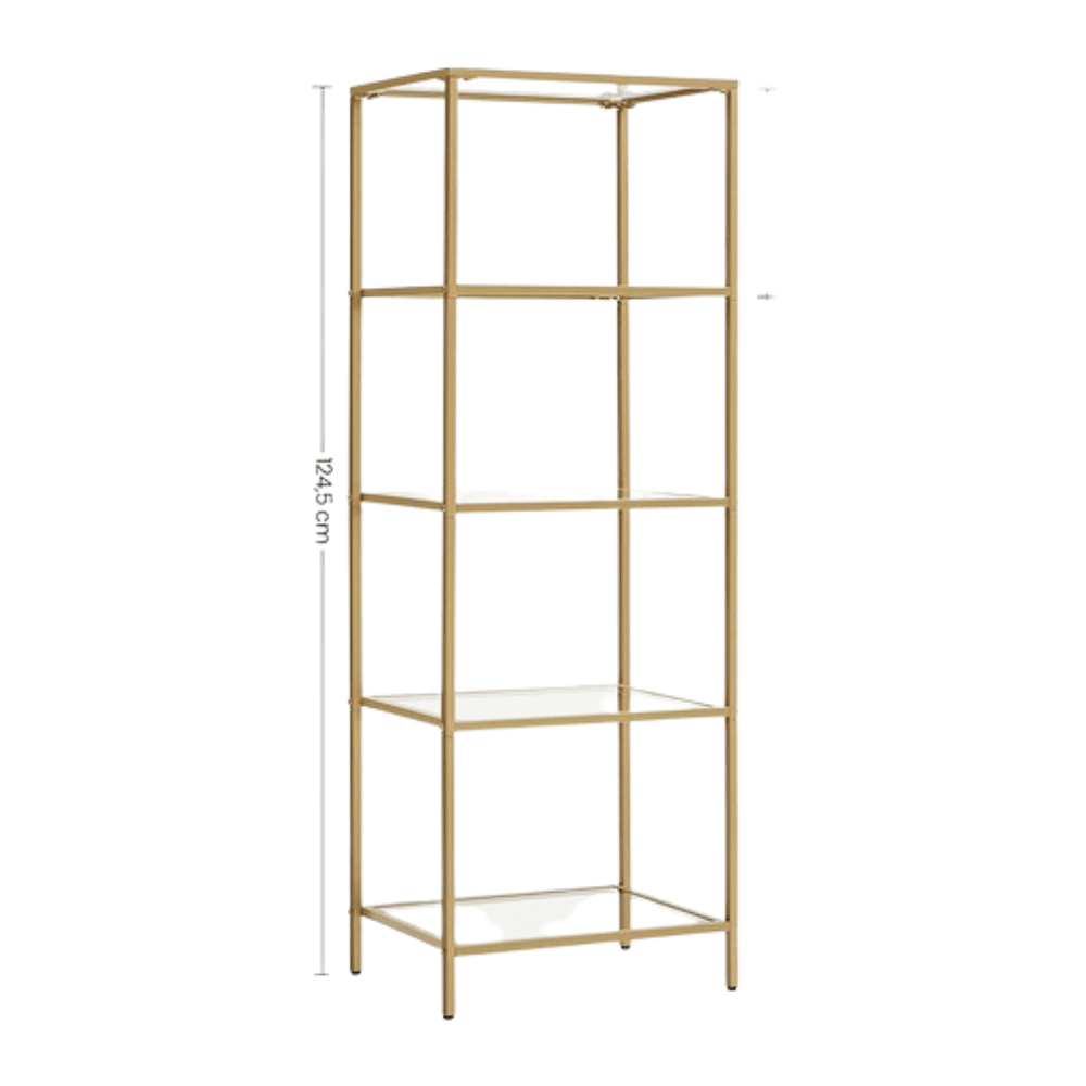 Vasagle 4-Tier Storage Display Shelf Bookcase Gold Tone Fast shipping On sale