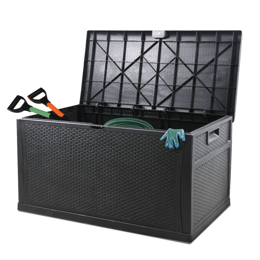 460L Outdoor Storage Box Garden Lockable Toys Tools Wicker Weatherproof Indoor Furniture Fast shipping On sale