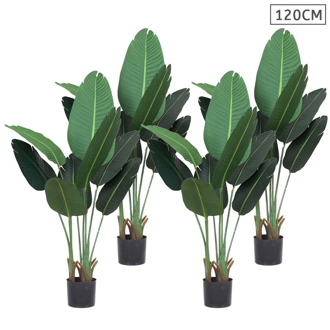 4X 120cm Artificial Green Indoor Traveler Banana Fake Decoration Tree Flower Pot Plant Fast shipping On sale