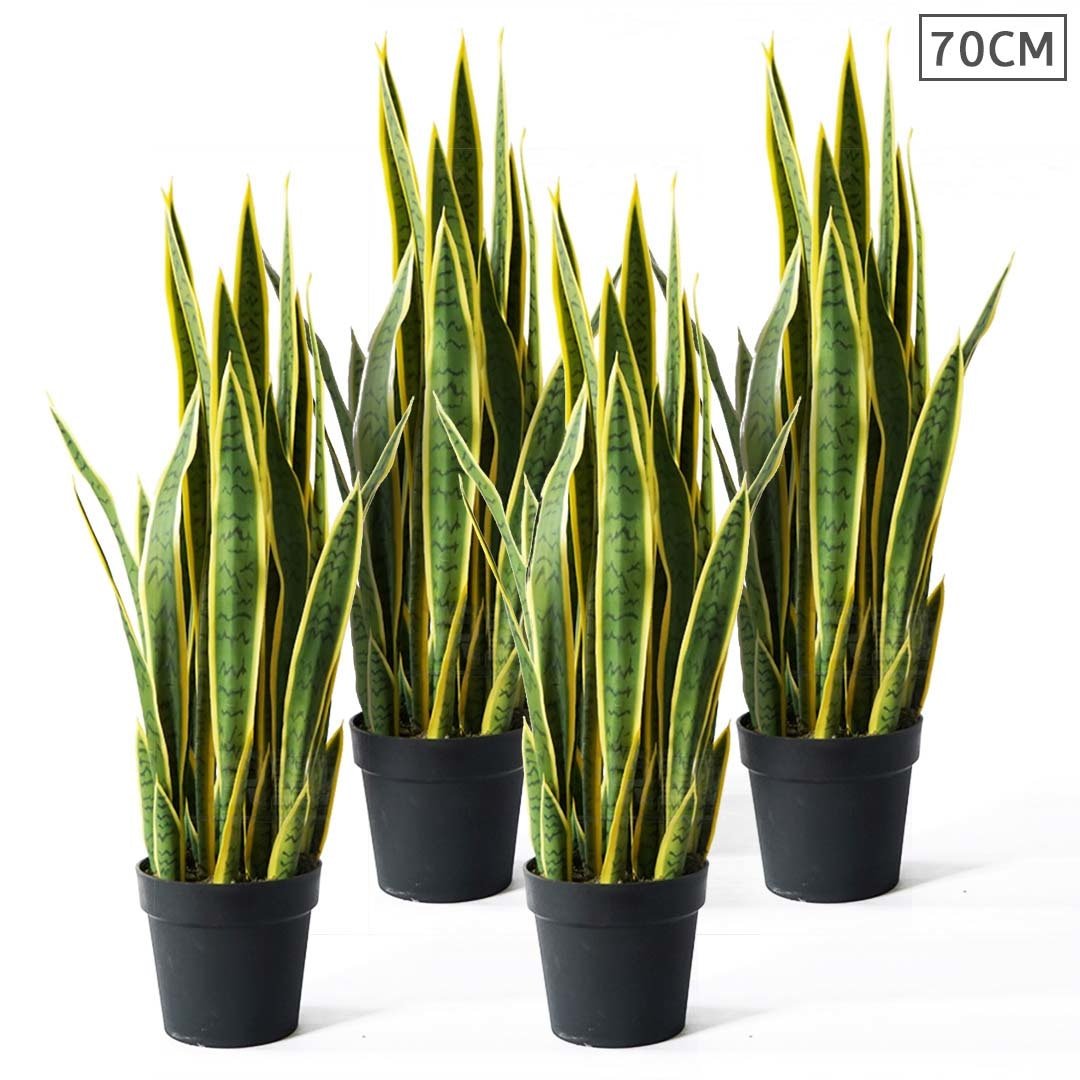 4X 70cm Artificial Indoor Yellow Edge Tiger Piran Fake Decoration Tree Flower Pot Plant Fast shipping On sale