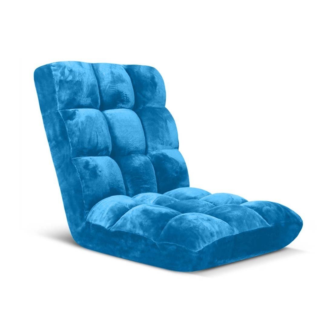 4X Floor Recliner Folding Lounge Sofa Futon Couch Chair Cushion Blue Fast shipping On sale