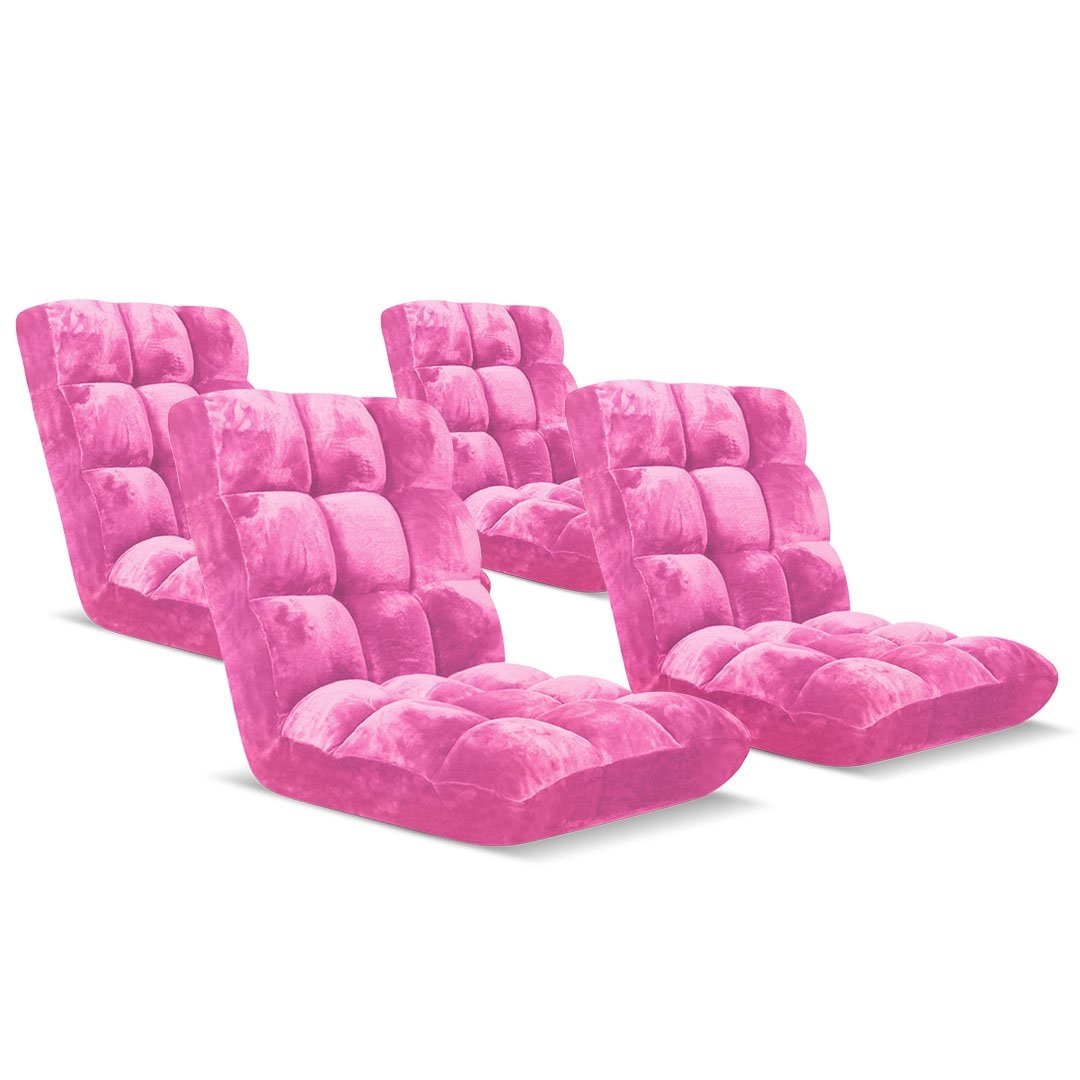 4X Floor Recliner Folding Lounge Sofa Futon Couch Chair Cushion Light Pink Fast shipping On sale