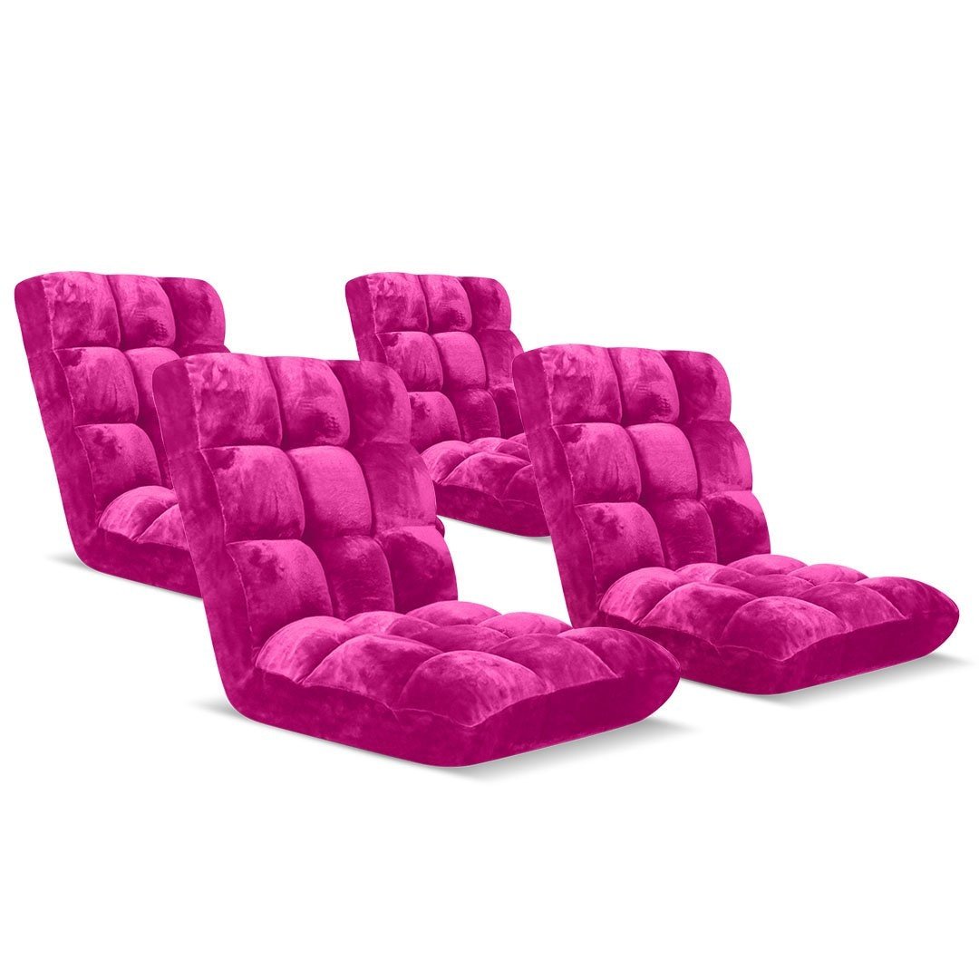 4X Floor Recliner Folding Lounge Sofa Futon Couch Chair Cushion Pink Fast shipping On sale