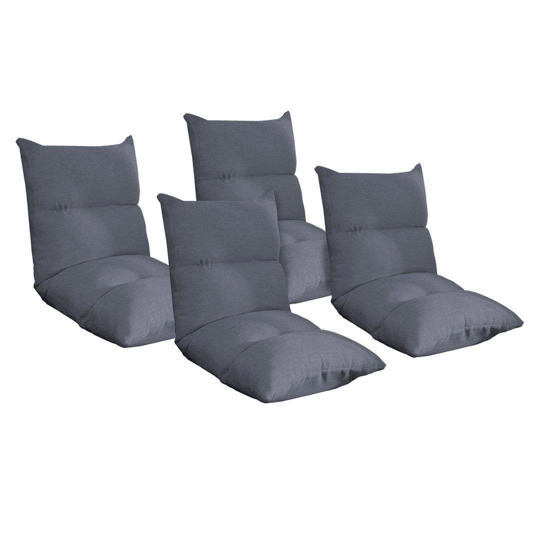 4X Lounge Floor Recliner Adjustable Lazy Sofa Bed Folding Game Chair Grey Fast shipping On sale
