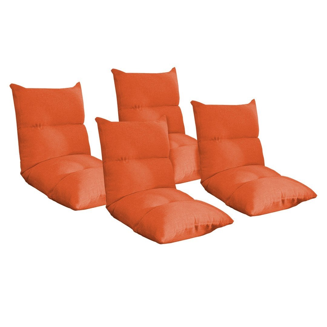 4X Lounge Floor Recliner Adjustable Lazy Sofa Bed Folding Game Chair Orange Fast shipping On sale