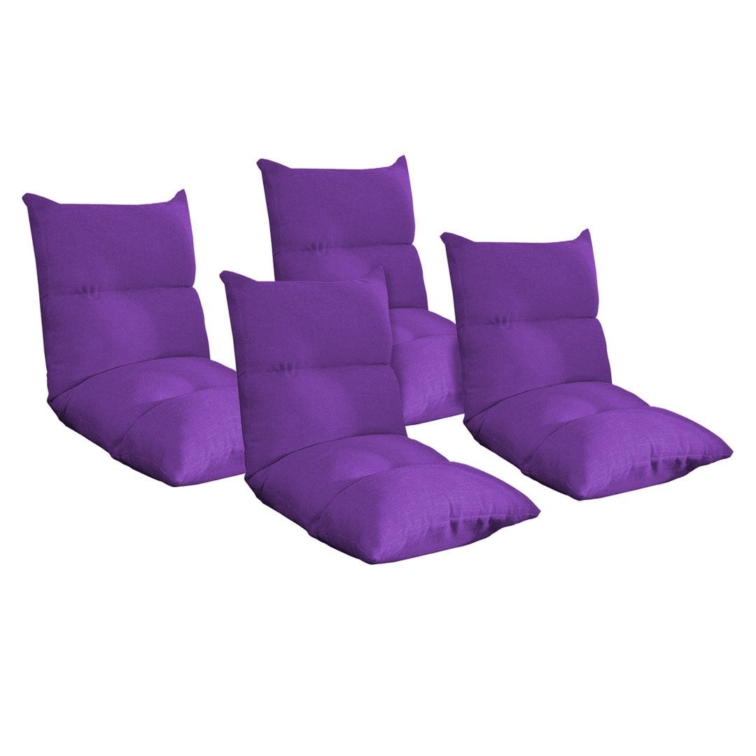 4X Lounge Floor Recliner Adjustable Lazy Sofa Bed Folding Game Chair Purple Fast shipping On sale