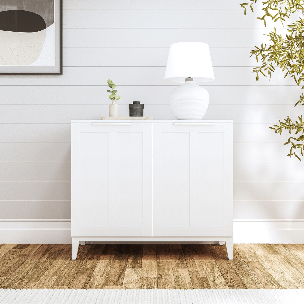 Stanley Modern Classic Small Buffet Unit Sideboard Cupboard W/ 2-Doors - White & Fast shipping On sale