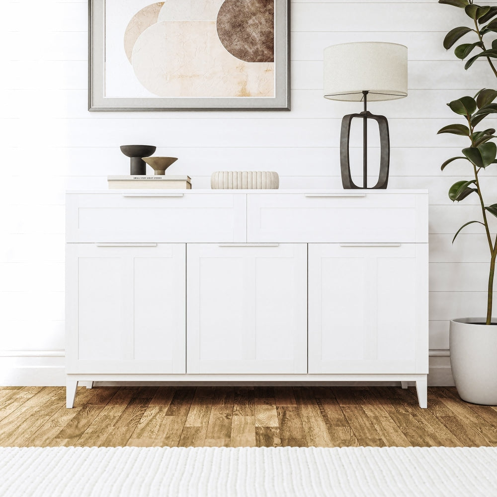 Stanley Modern Classic Buffet Unit Sideboard Cupboard W/ 3-Doors 2-Drawers - White & Fast shipping On sale