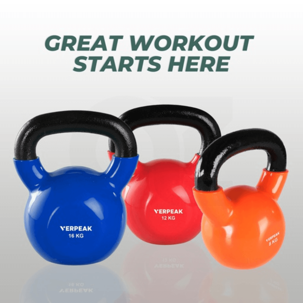 Vinyl Kettlebell 12kg (Red) Sports & Fitness Fast shipping On sale