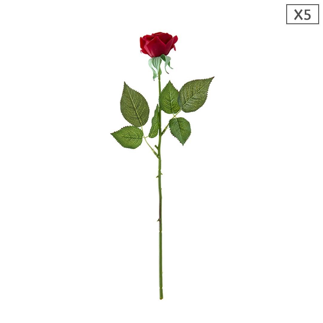 5pcs Artificial Silk Flower Fake Rose Bouquet Table Decor Red Plant Fast shipping On sale